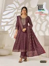 Light Of Festival By Blue Hills Rayon Foil Printed Anarkali Kurti Set
